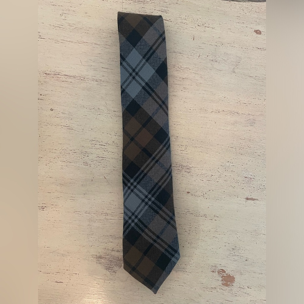 Polo Ralph‎ Lauren Hand Made in Italy Wool Check Tie in Brown (Multi) $125